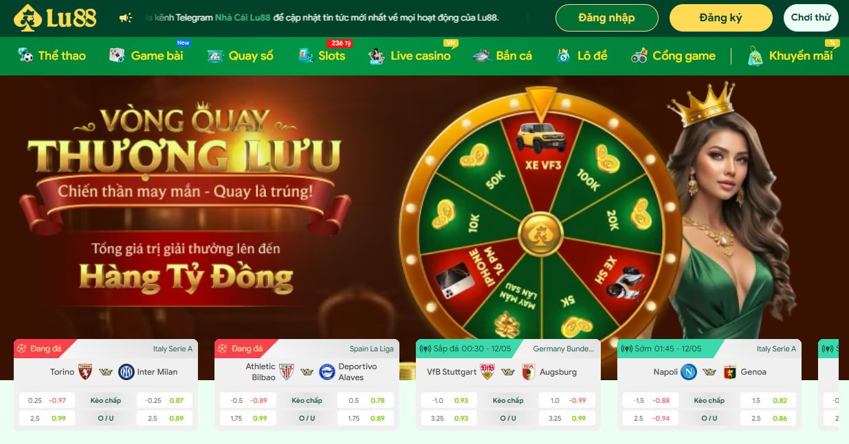 Trang chủ LU88 với giao diện hiện đại, dễ sử dụng và danh mục trò chơi nổi bật.
